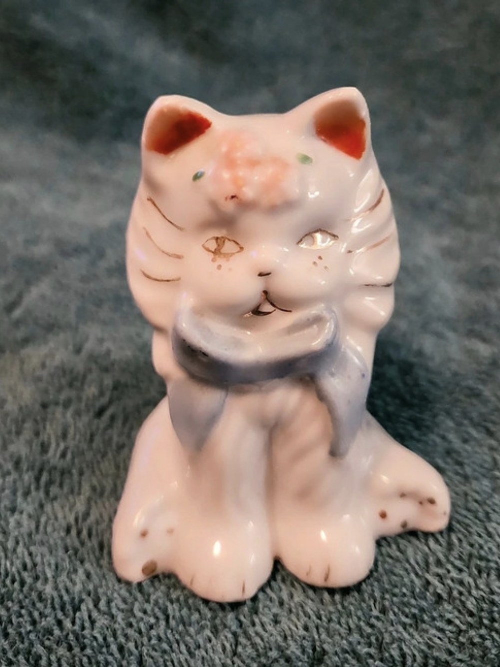 Japanese Cat Figurine Pink & Blue Decor.  So Cute